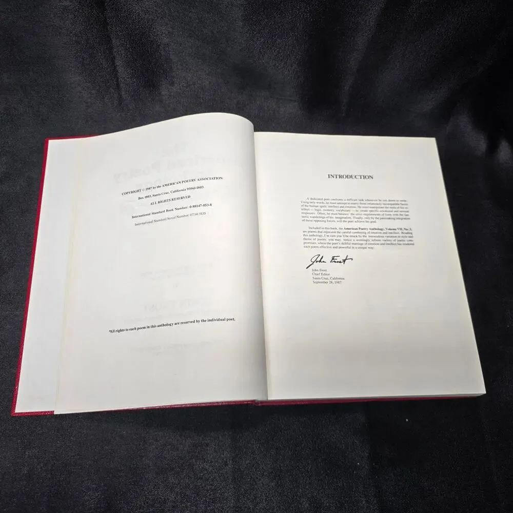 American Poetry Anthology Volume VII Number 3 Edited by John Frost Hardback Book